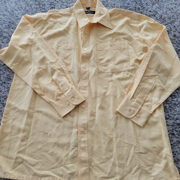 Oleg Cassini Other - Oleg Cassini Shirt‎ Mens  Yellow Long Sleeve Button Down Casual Lightweight
